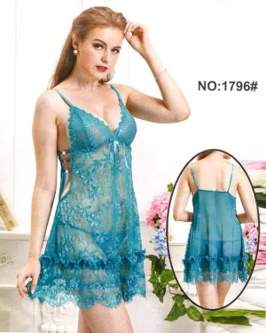 Bridal Sexy Transparent Short Nighty - 1796