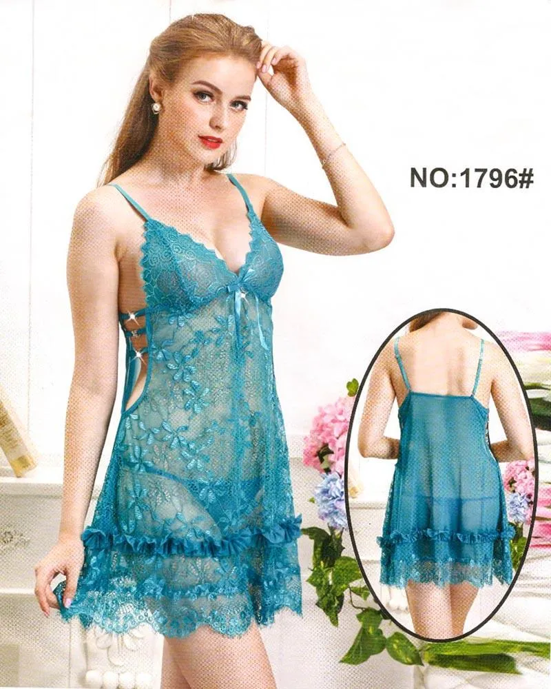 Bridal Sexy Transparent Short Nighty - 1796