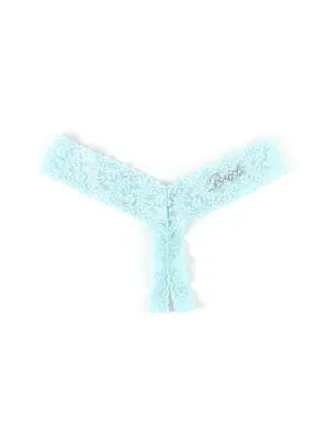Bride Crystal Crotchless Thong Celeste Blue
