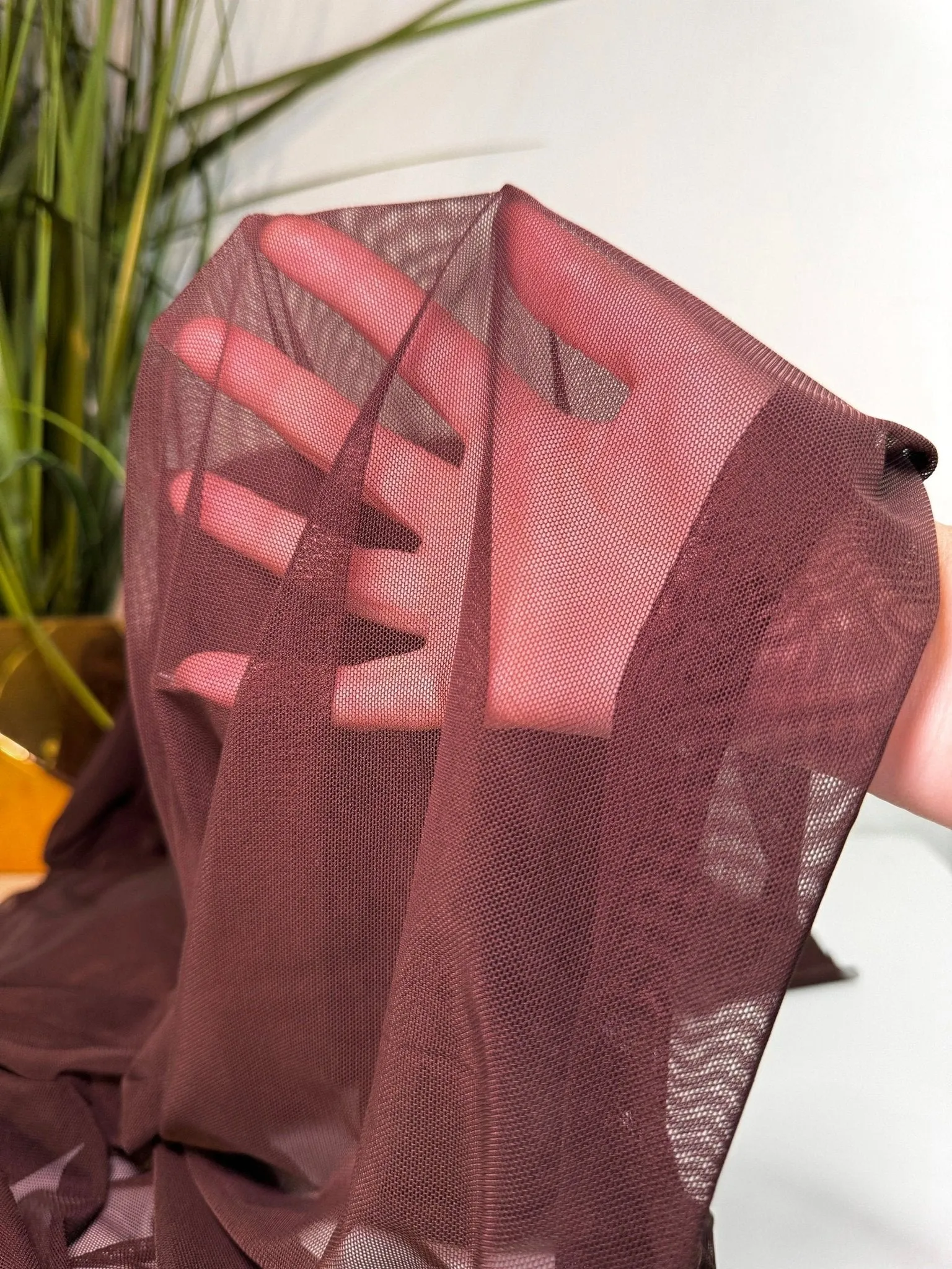 Brown Power Mesh Nylon Spandex