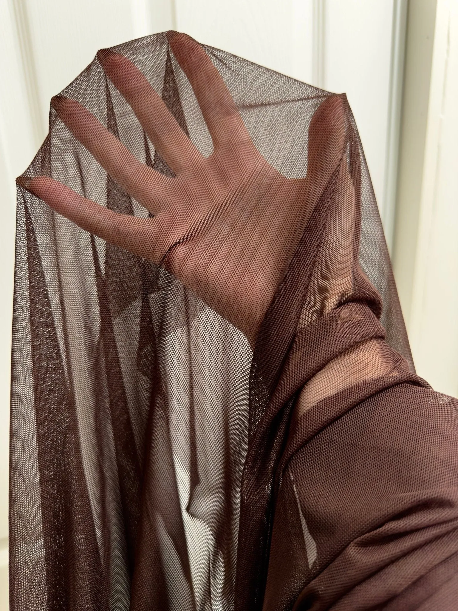 Brown Power Mesh Nylon Spandex
