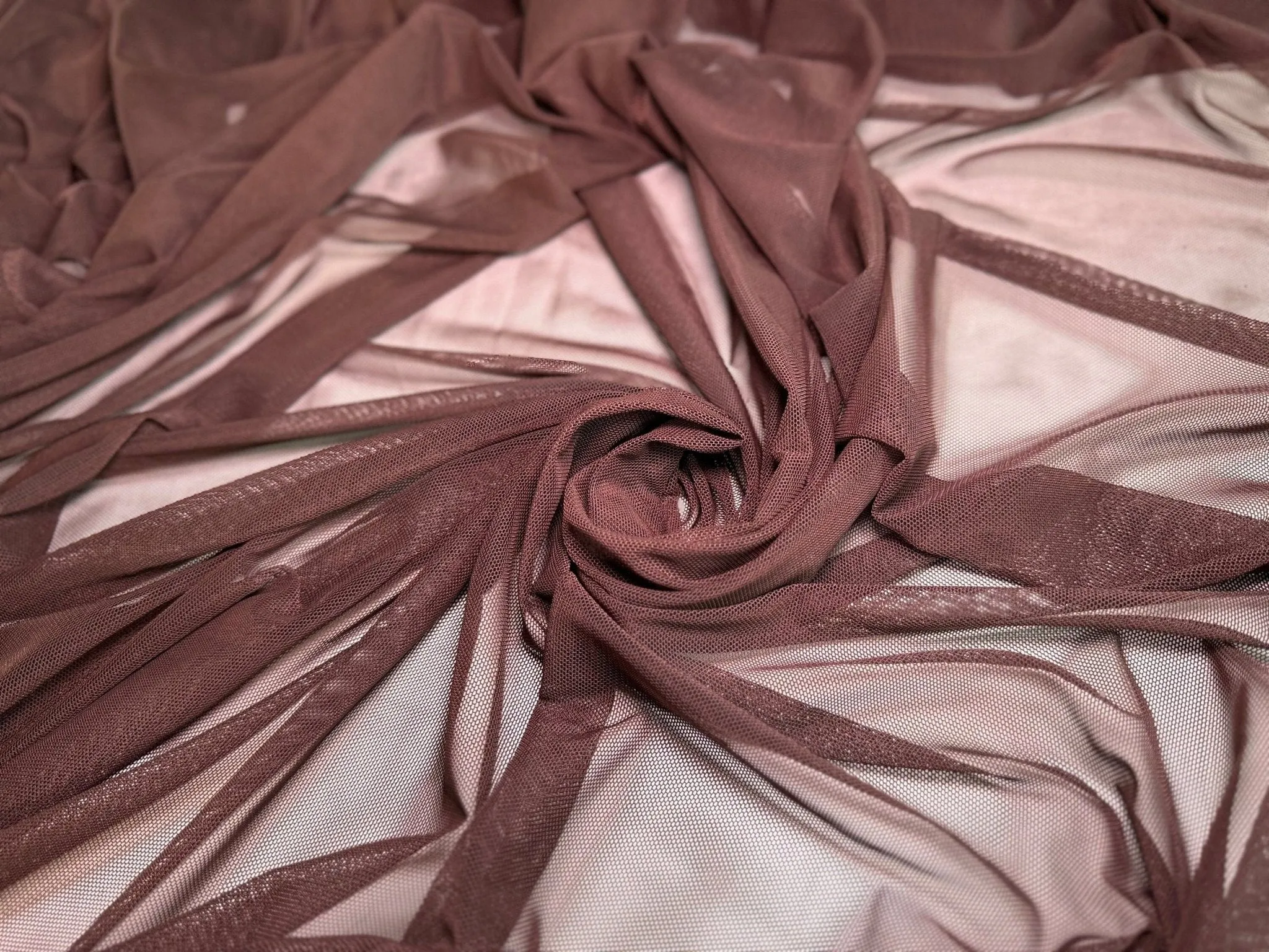 Brown Power Mesh Nylon Spandex