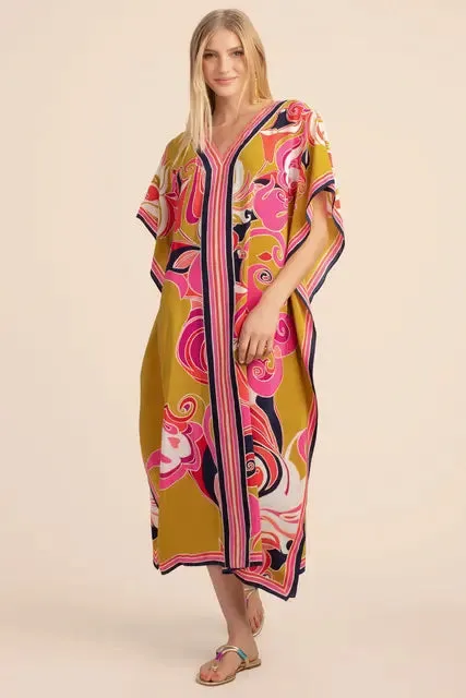 Buntes Midi-Kaftankleid - Carla