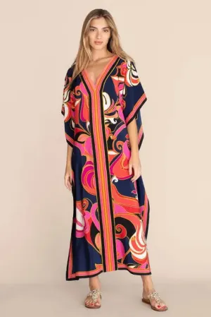 Buntes Midi-Kaftankleid - Carla