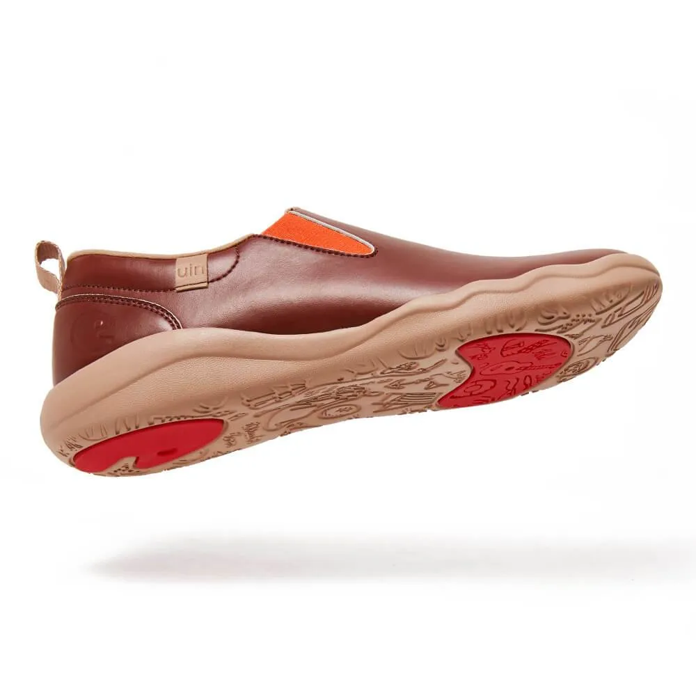 Burgundy Split Leather Cuenca Men