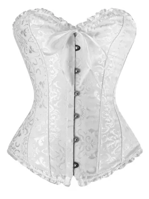Burlesque Brocade Wedding Bridal Dance Bustier Corset Lingerie