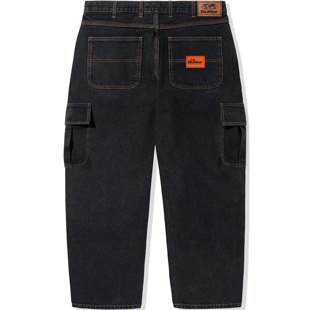 Butter Goods Philly Santosuosso Cargo Denim Jeans Washed Black