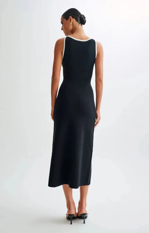 By Claude Sleeveless Button Front LONG Midi KNIT DRESS