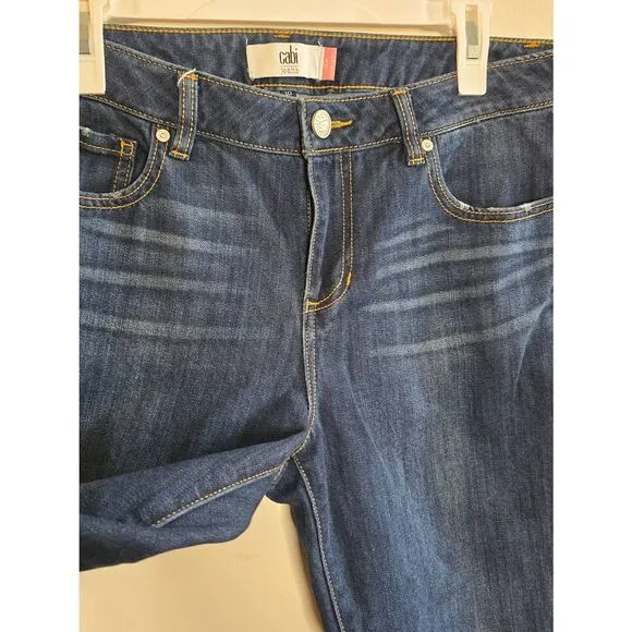Cabi The Straight Jeans Dark Wash Mid Rise Stretch Denim Size 10 Casual