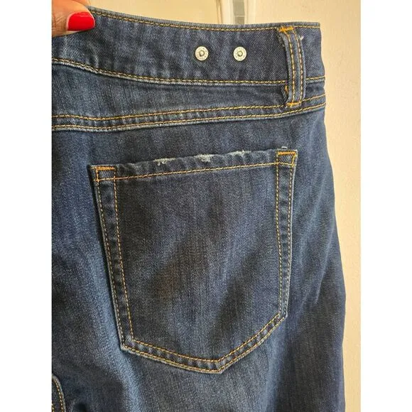 Cabi The Straight Jeans Dark Wash Mid Rise Stretch Denim Size 10 Casual