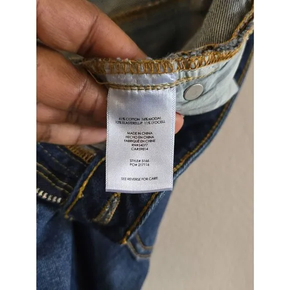 Cabi The Straight Jeans Dark Wash Mid Rise Stretch Denim Size 10 Casual