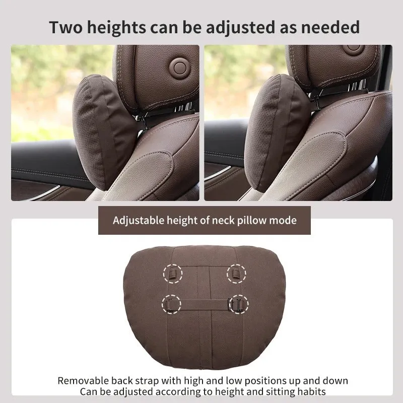 Car Headrest Neck Support & Lumbar Cushion - Soft Neck Pillow for Car