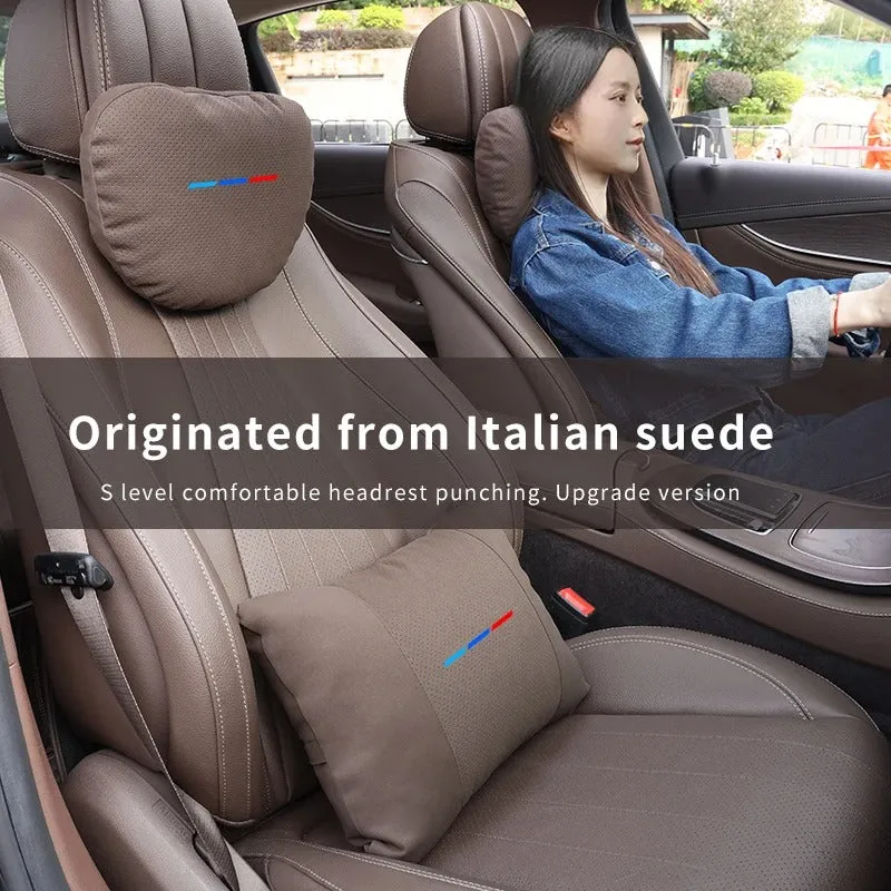 Car Headrest Neck Support & Lumbar Cushion - Soft Neck Pillow for Car