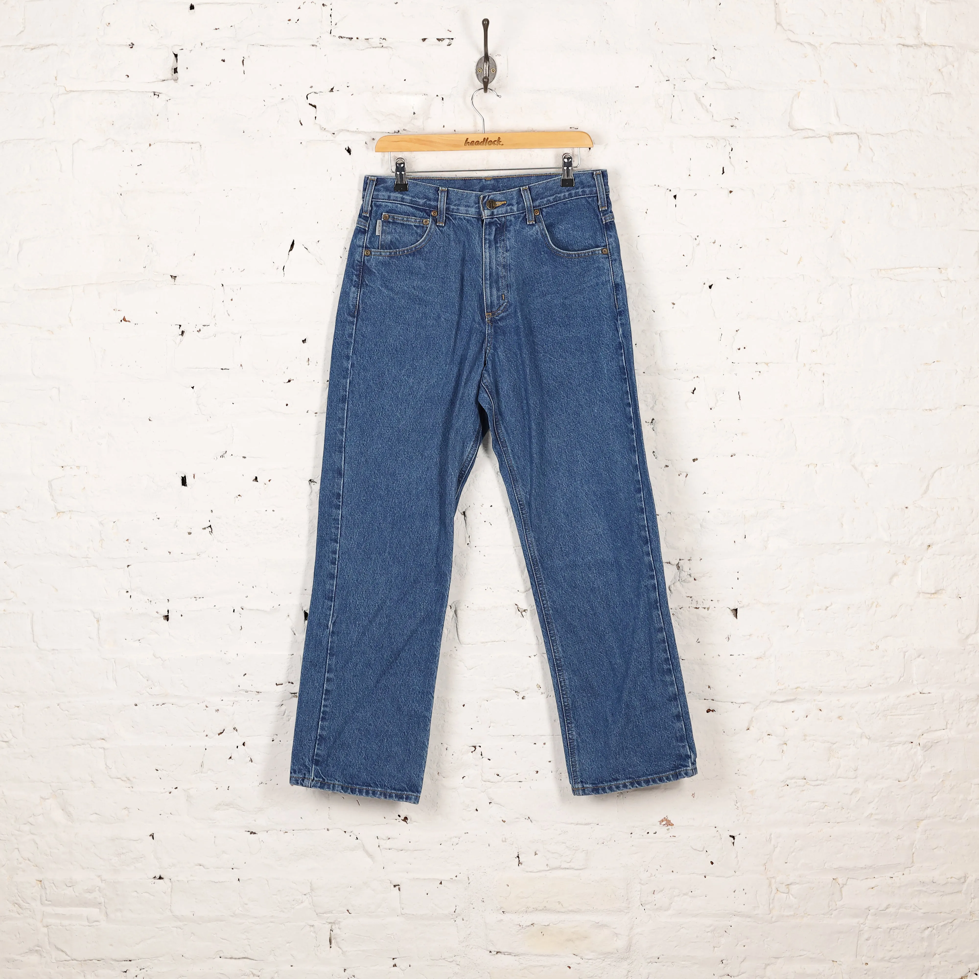 Carhartt Straight Leg Work Jeans Pants - Blue - S