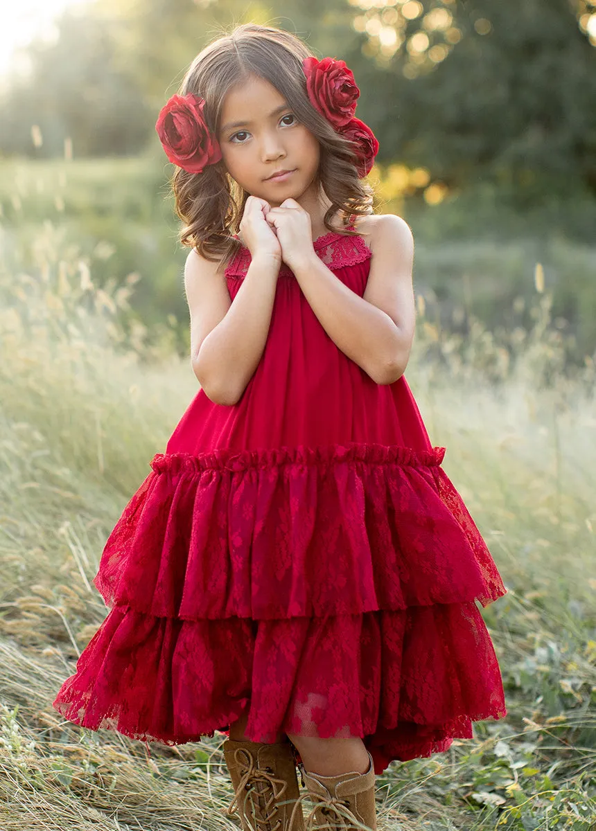Catrina Dress in Crimson