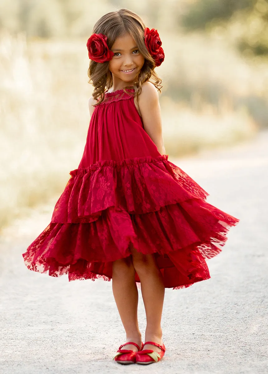 Catrina Dress in Crimson