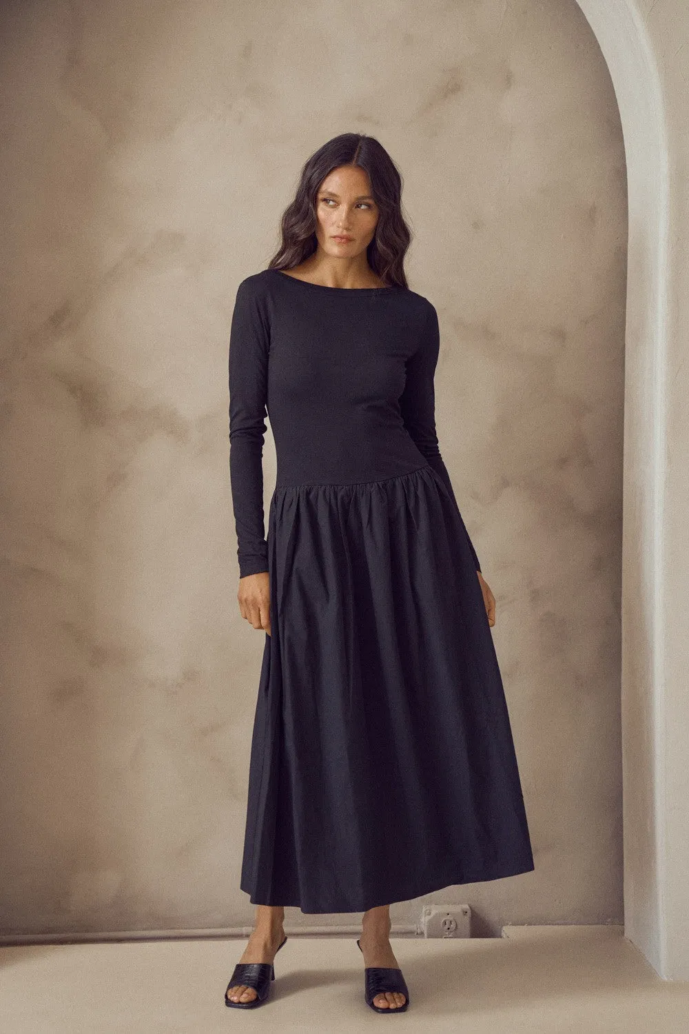 Celeste Drop Waist Midi Dress