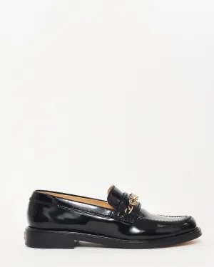 Chanel Black Patent Leather Chain 'CHANEL' loafers - 39.5C