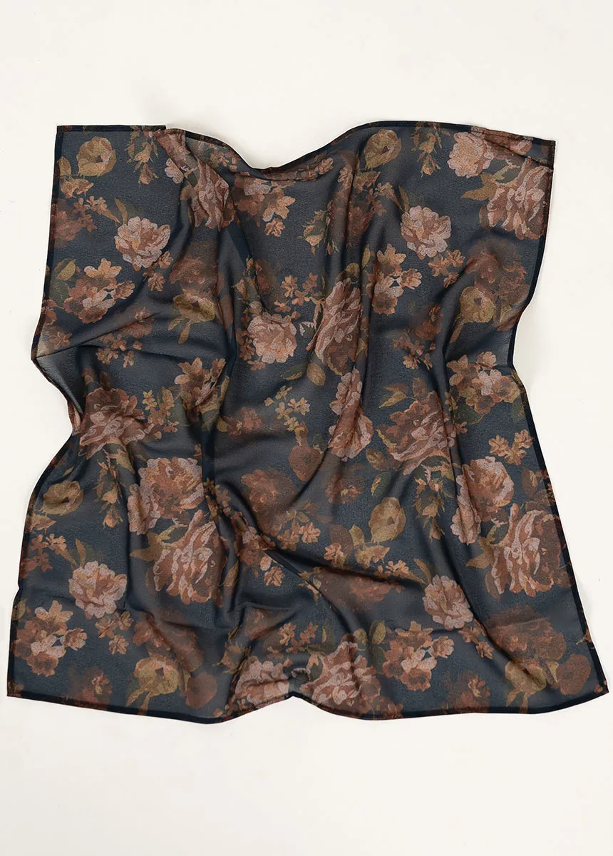 Chelsea Scarf in Large Navy Floral