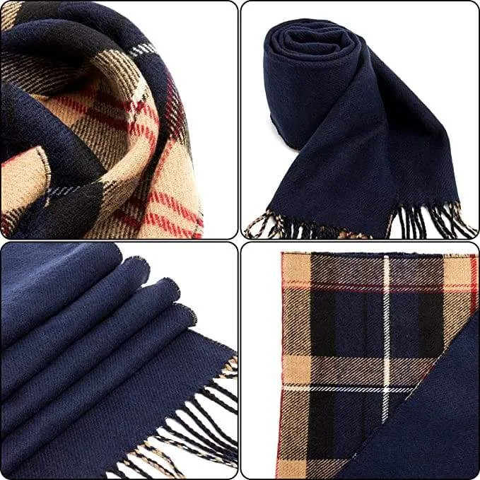 CityComfort Reversible Checked Scarf With a Trendy Tartan Design For Men