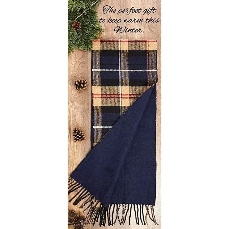 CityComfort Reversible Checked Scarf With a Trendy Tartan Design For Men