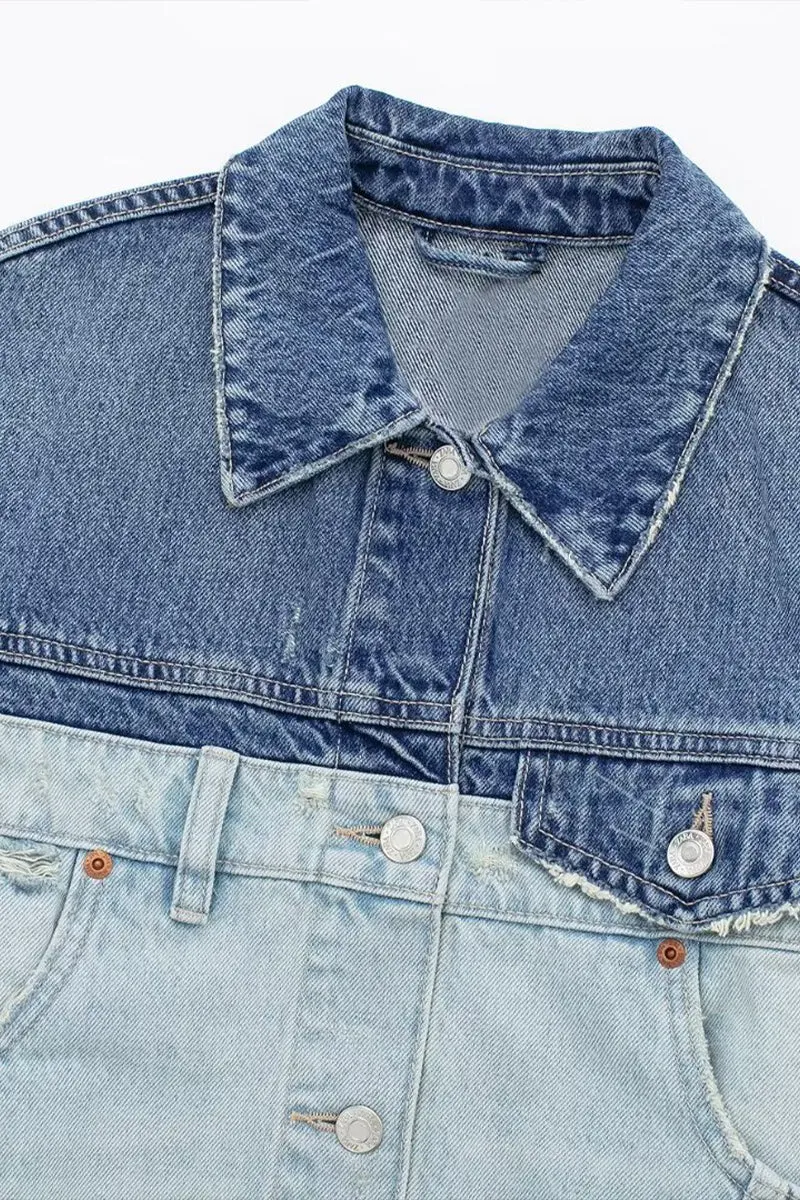 CJ0270 Two Tone Denim Jacket
