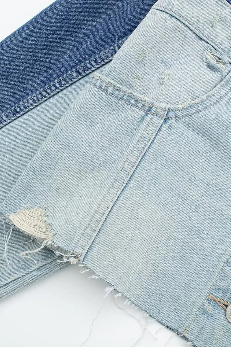 CJ0270 Two Tone Denim Jacket