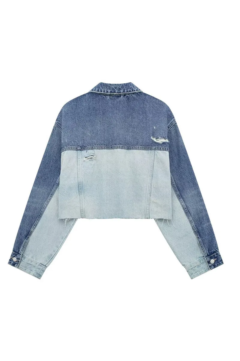 CJ0270 Two Tone Denim Jacket