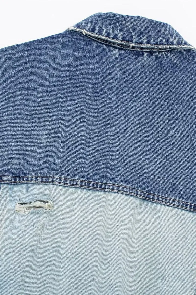 CJ0270 Two Tone Denim Jacket