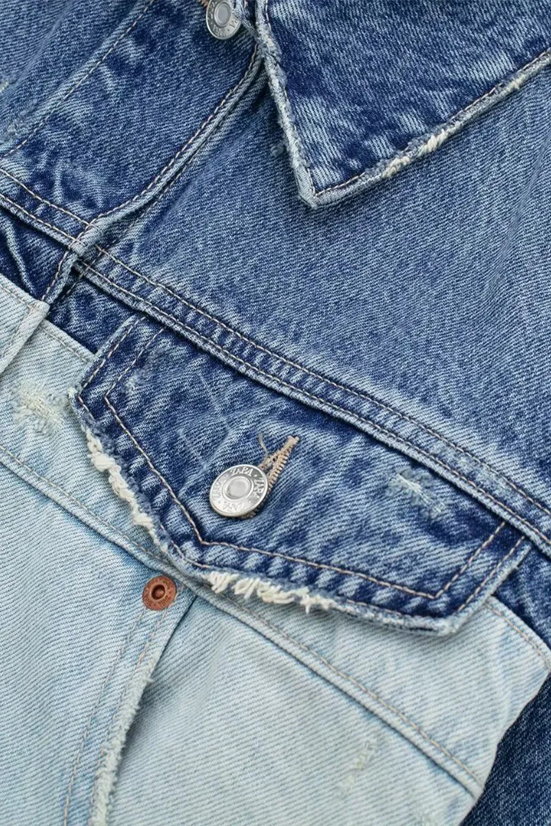 CJ0270 Two Tone Denim Jacket