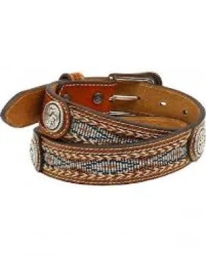 CLA1301448-18 Belt Kids Ariat Ribbon Concho Inlay
