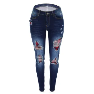 Classic Ripped Jeans Pencil Pants Juniors Skinny Women Long Pants