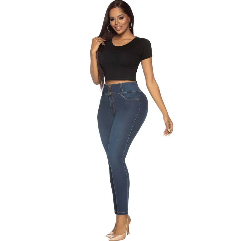 Classic Skinny Curvy BBL Blue Jeans for women - J8742C