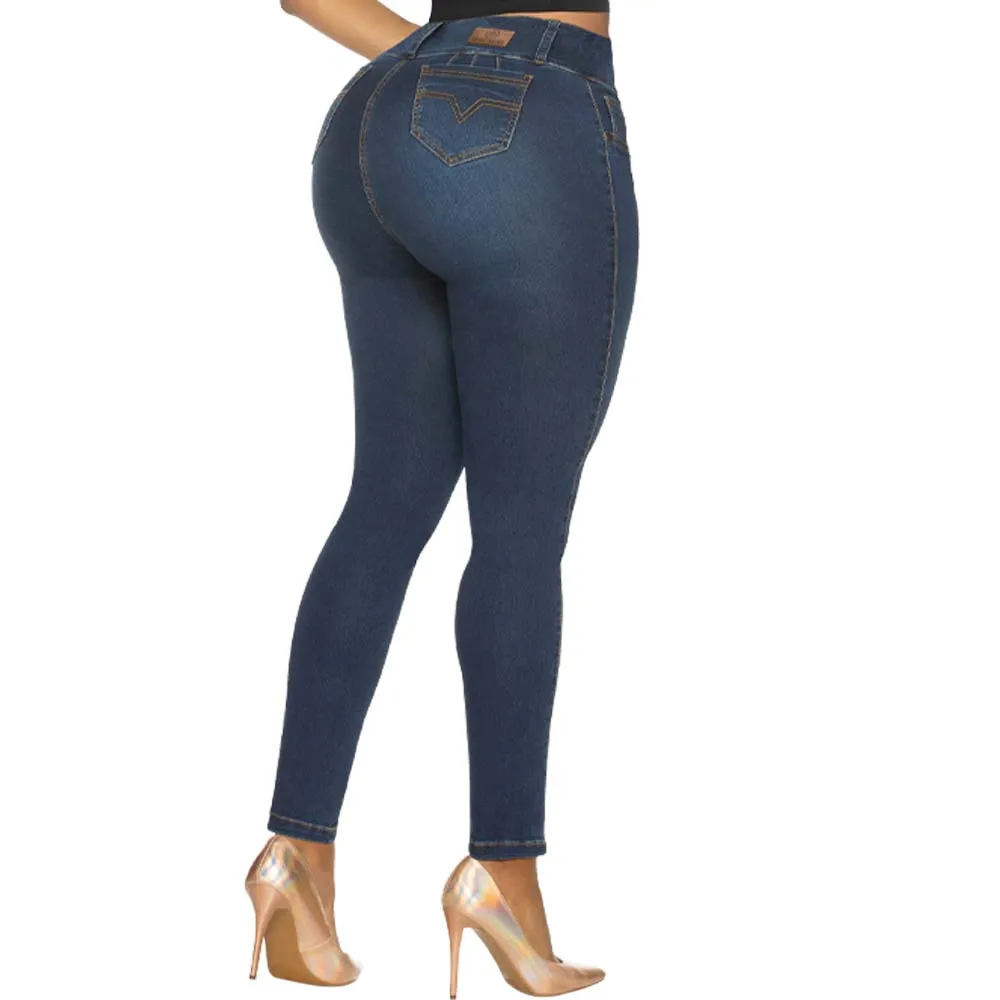 Classic Skinny Curvy BBL Blue Jeans for women - J8742C