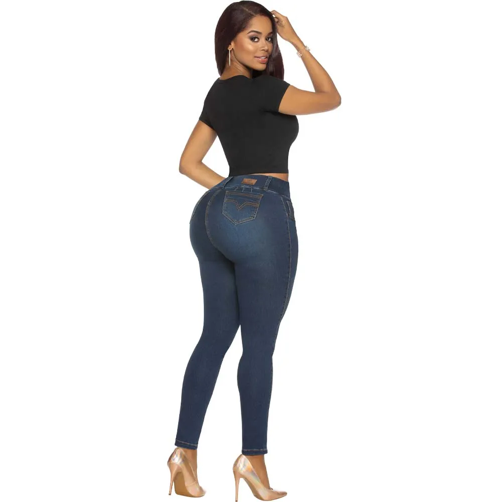 Classic Skinny Curvy BBL Blue Jeans for women - J8742C