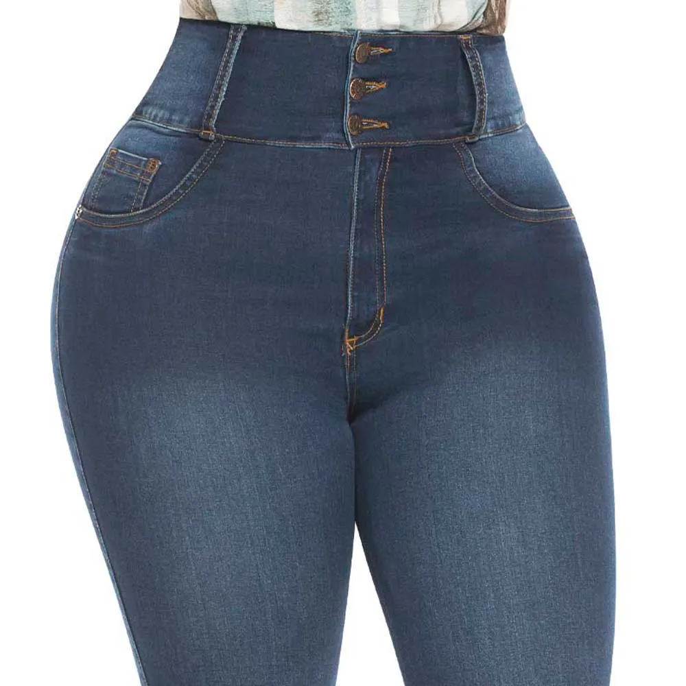 Classic Skinny Curvy BBL Blue Jeans for women - J8742C