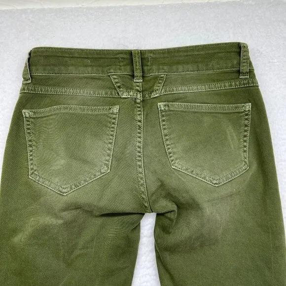 Closed | Women’s Glow Straight Leg Raw Hem Jeans in Green Size 26