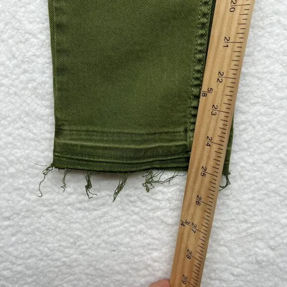 Closed | Women’s Glow Straight Leg Raw Hem Jeans in Green Size 26
