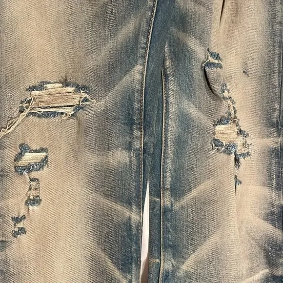 Club Paradise (unisex)dirty wash distressed skinny denim size 32 stretch DDD