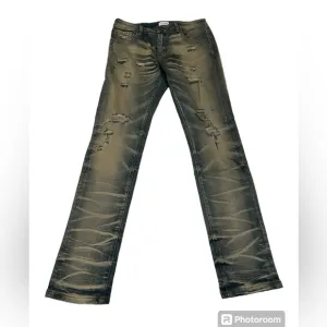 Club Paradise (unisex)dirty wash distressed skinny denim size 32 stretch DDD