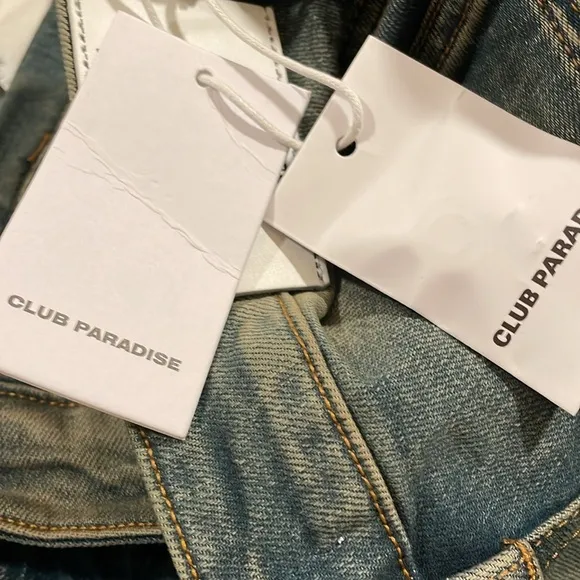 Club Paradise (unisex)dirty wash distressed skinny denim size 32 stretch DDD