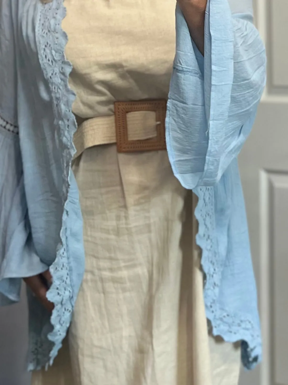 Coastal Life Sleeveless Thin Strapped Linen Blend Long Dress