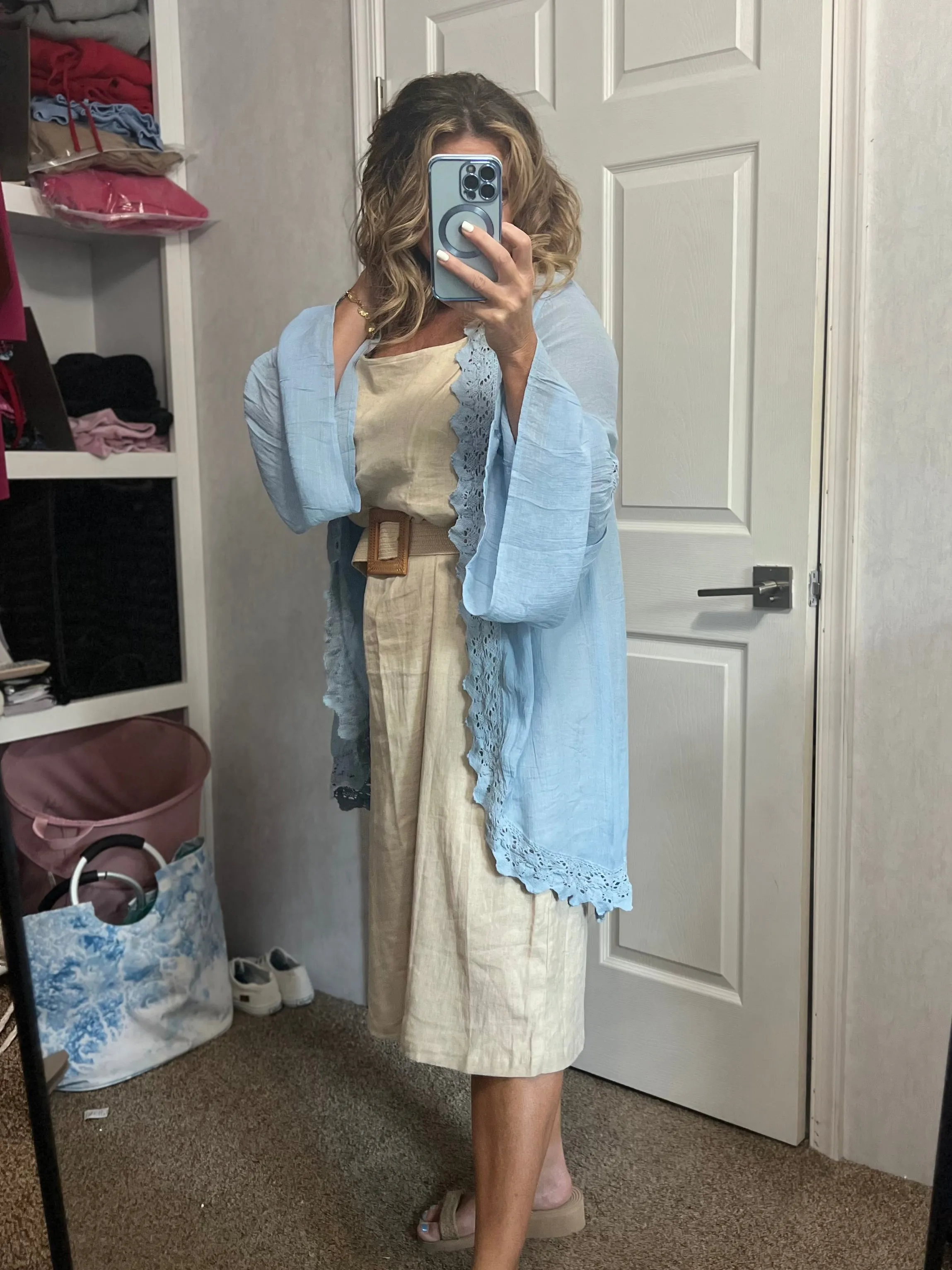 Coastal Life Sleeveless Thin Strapped Linen Blend Long Dress
