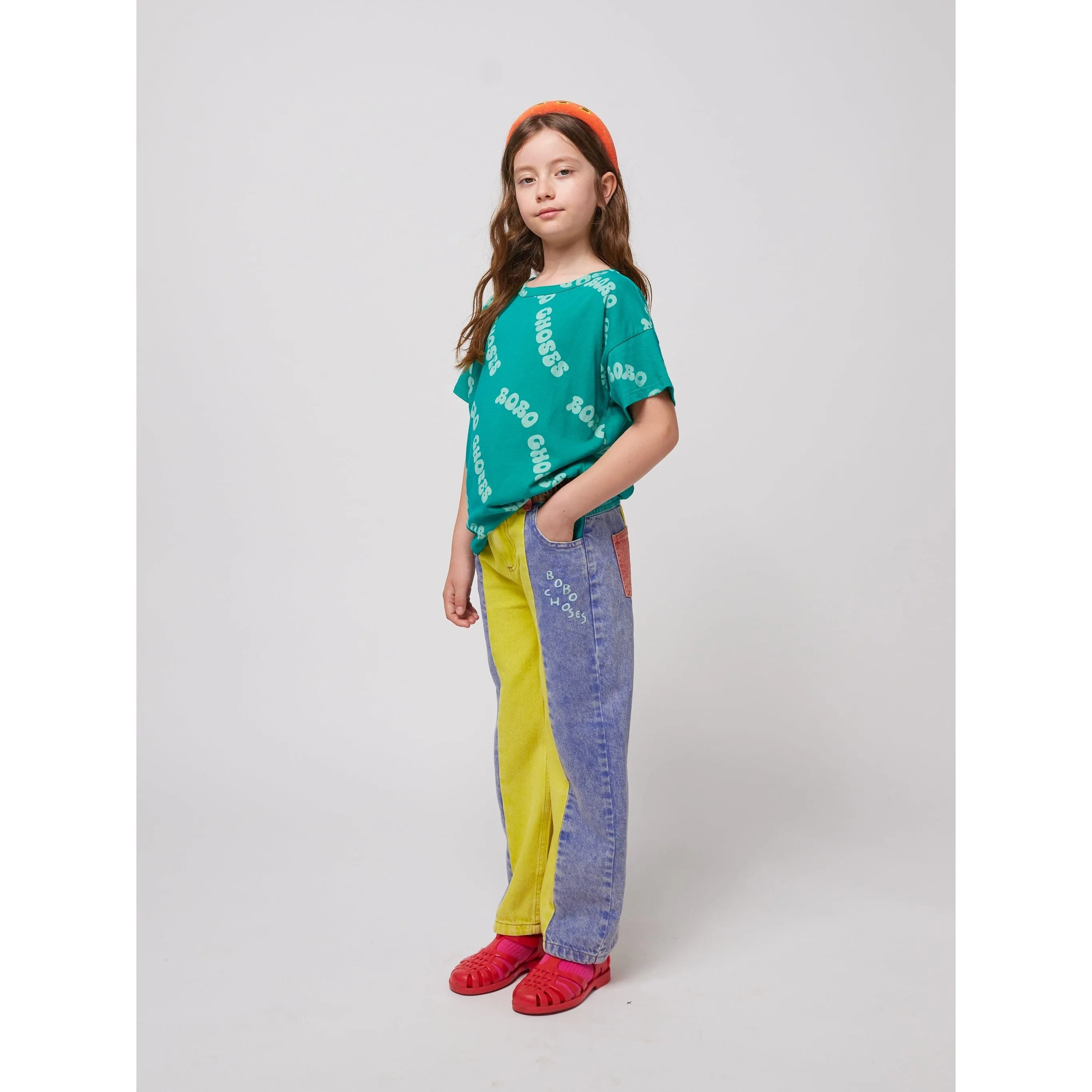 Color Block Denim Pants