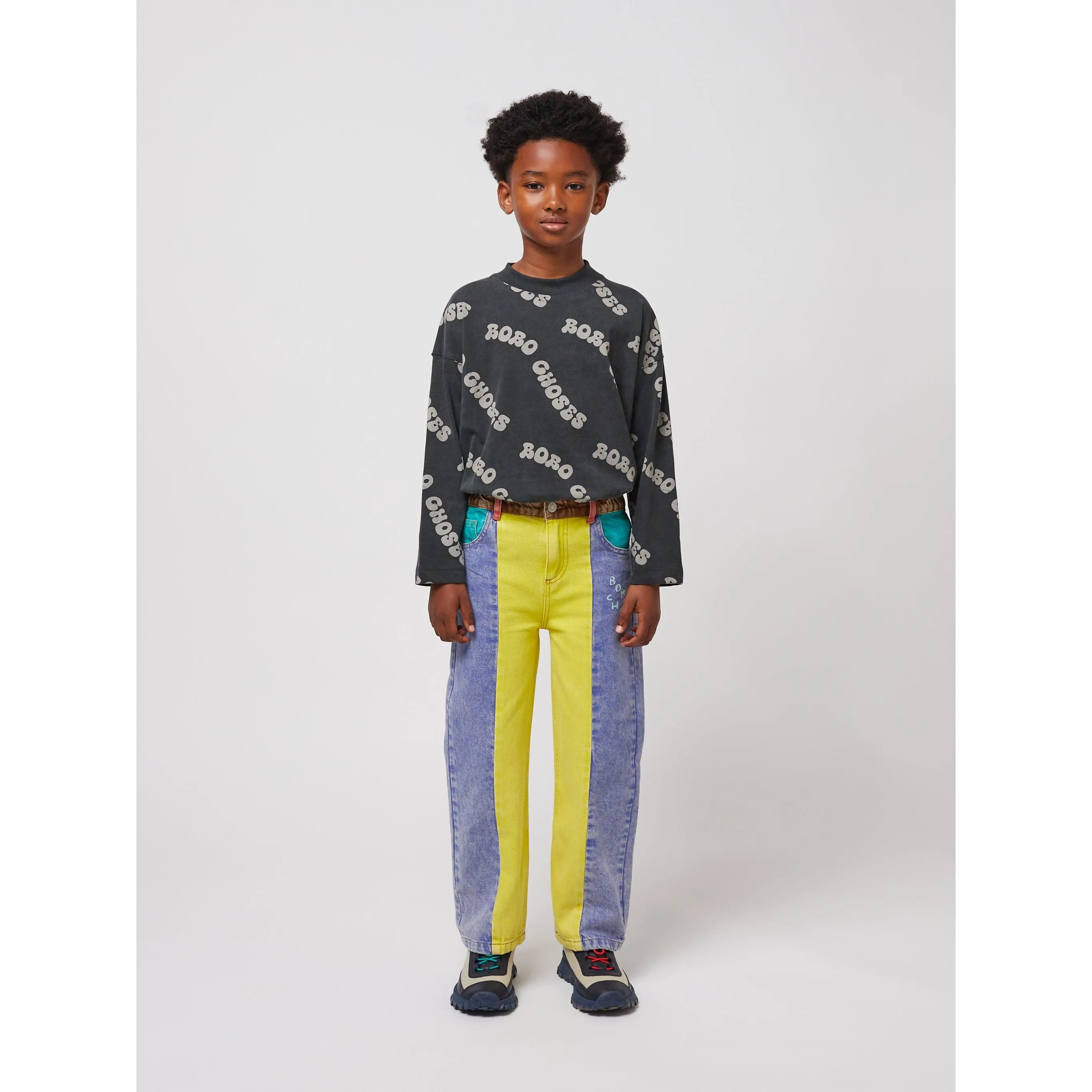Color Block Denim Pants