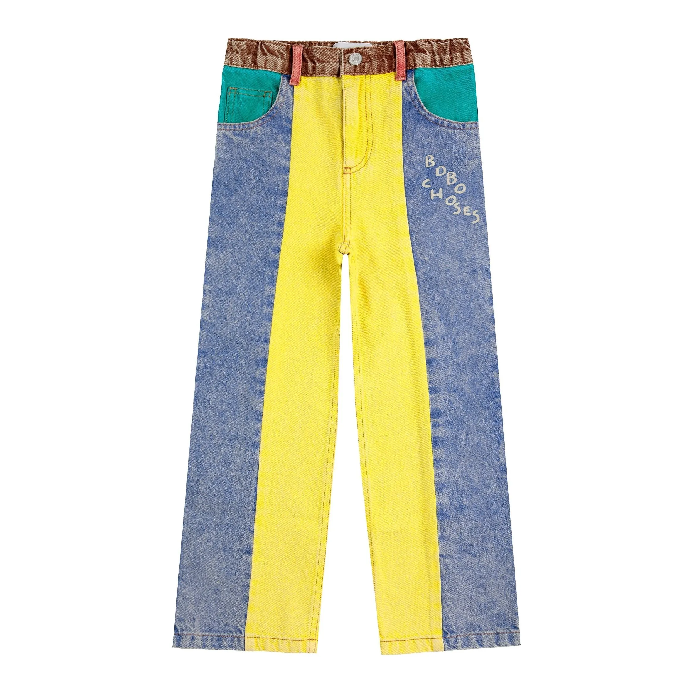 Color Block Denim Pants