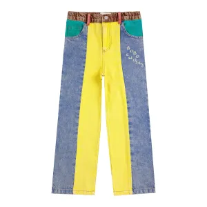 Color Block Denim Pants