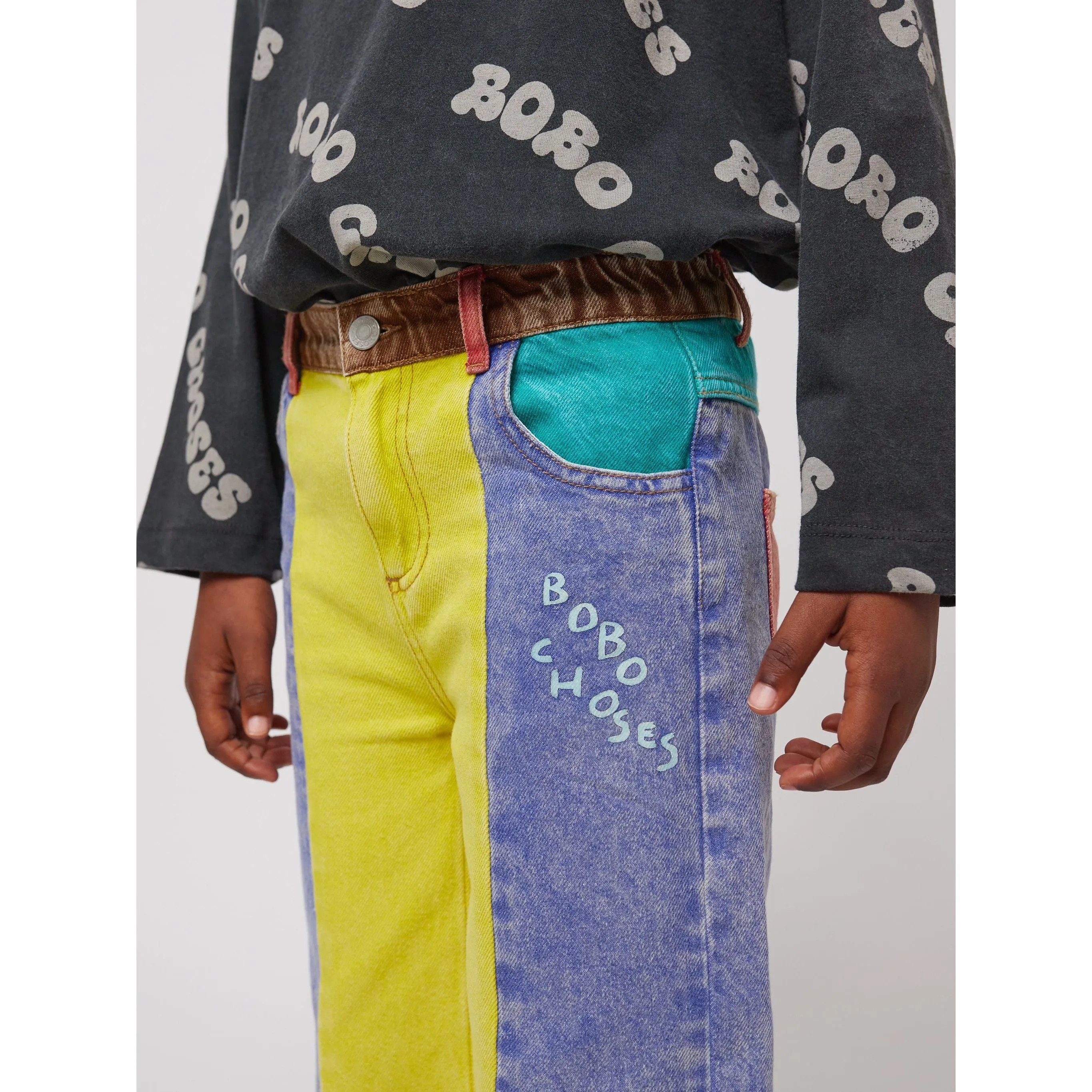 Color Block Denim Pants