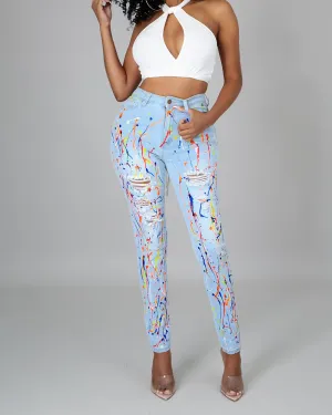Colored Ripped Jeans