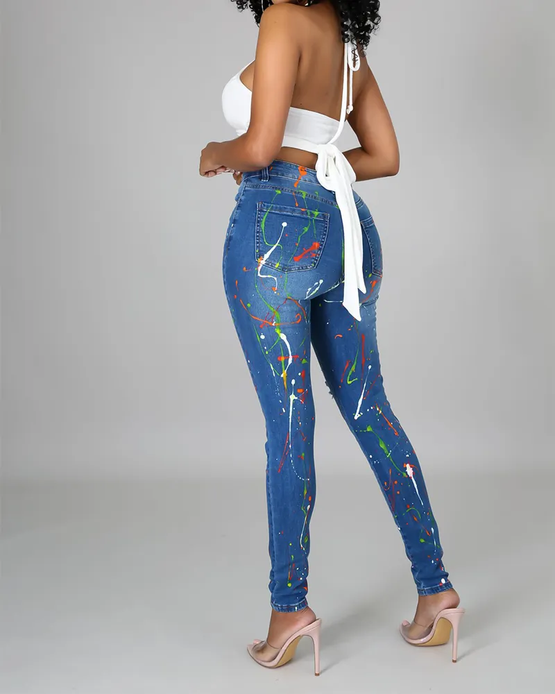 Colored Ripped Jeans